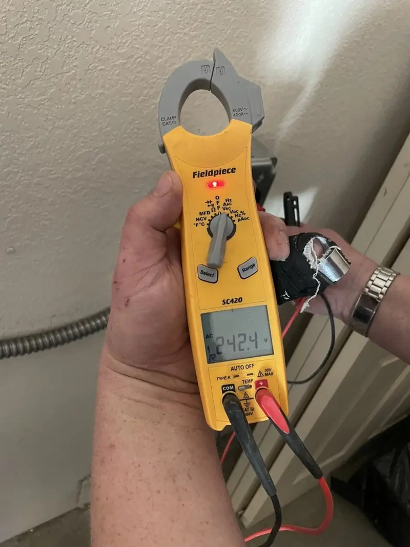Voltage testing with clamp meter during Hot Tub / Pool Electrical Wiring in Lake Wilderness